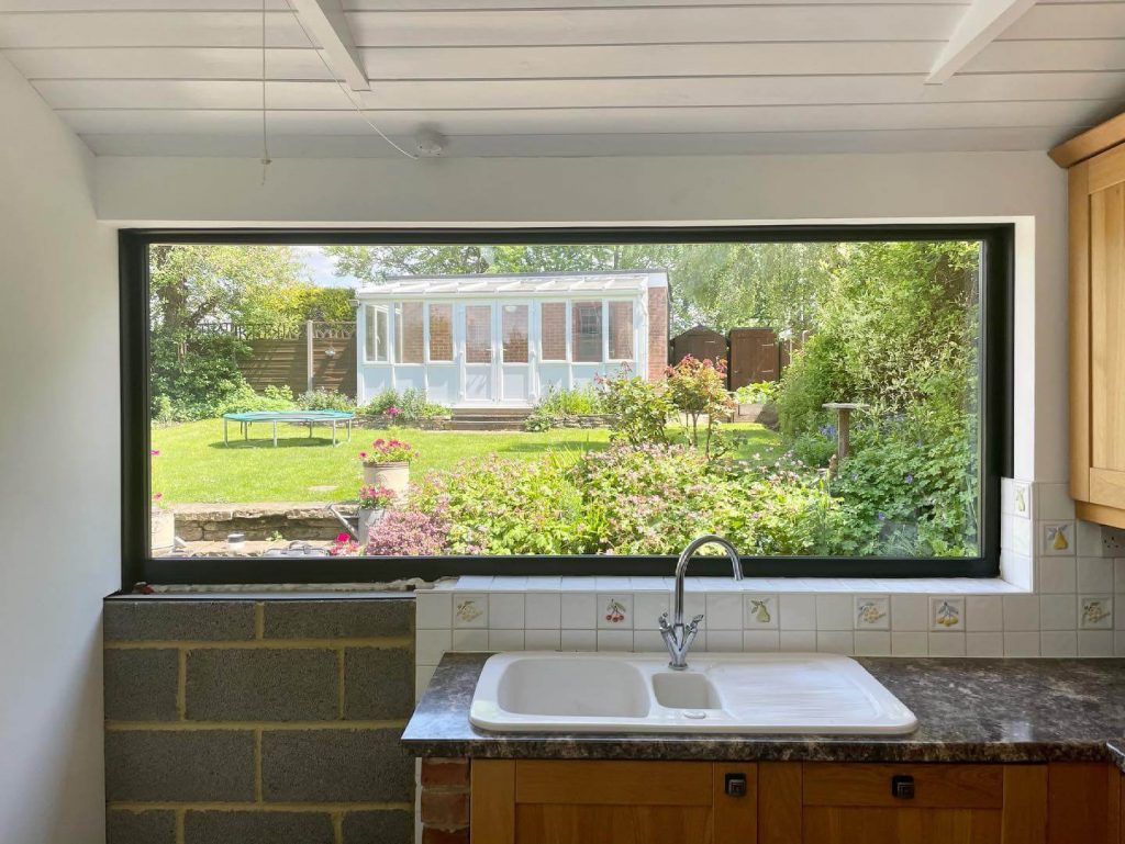 Installation Of A Black Picture Window CS Windows