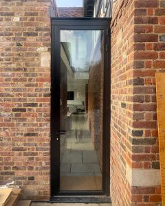 black aluminium door