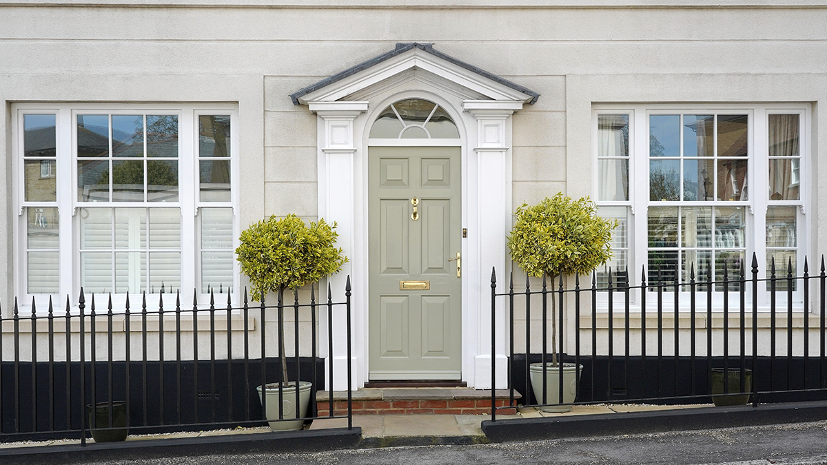 Beige coloured door